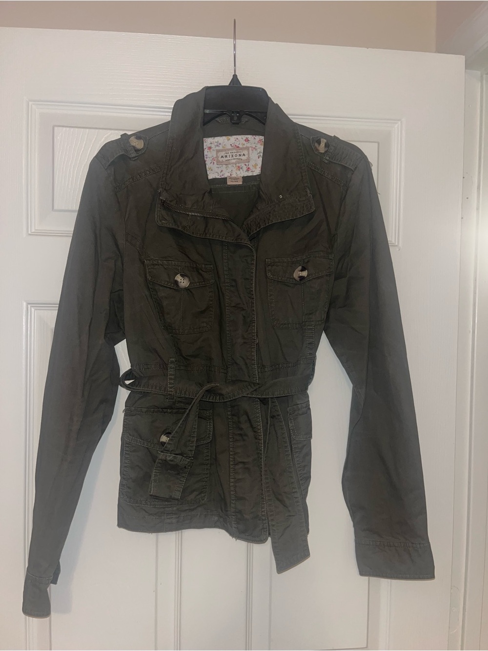 Arizona Jean Company Olive Utility Jacket with Waist Tie